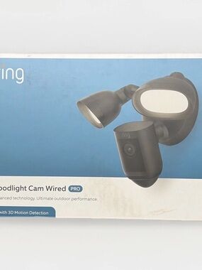 Brand New - Ring Floodlight Camera in Black and White - Pro Version